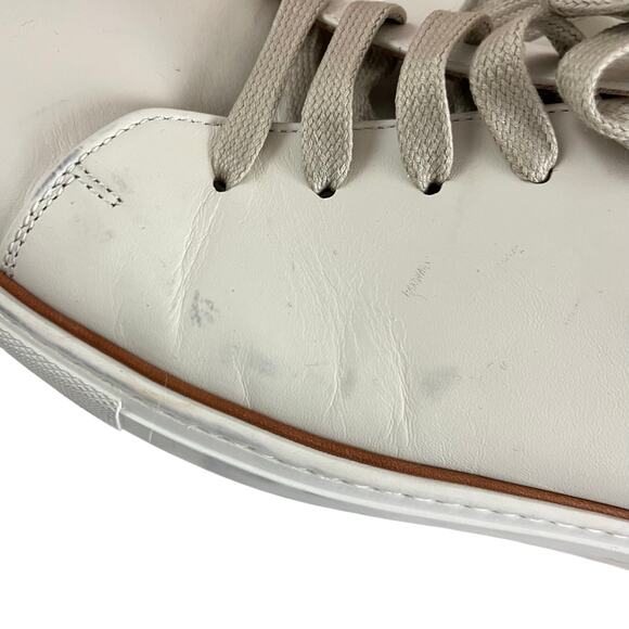 M. GEMI Men’s Made In Italy Low Top Lace Up Ivory Leather Sneaker US13 EU46 - Picture 6 of 9